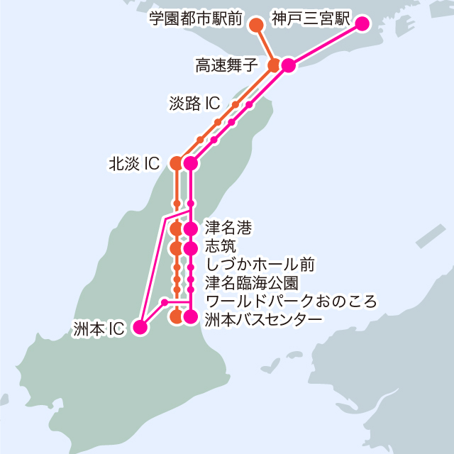 洲本・津名港エリア地図